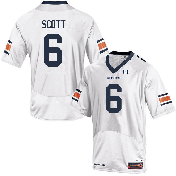 Auburn Tigers Men's Keionte Scott #6 White Under Armour Stitched College 2022 NCAA Authentic Football Jersey ZIF5574VM